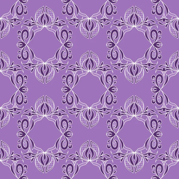 シームレスな花のパターン ライラックの背景に紫色のレースと白から抽象的なプリント ギフト包装のデザイン 広告を含む任意の印刷材料を飾るための素晴らしい — ストックベクタ