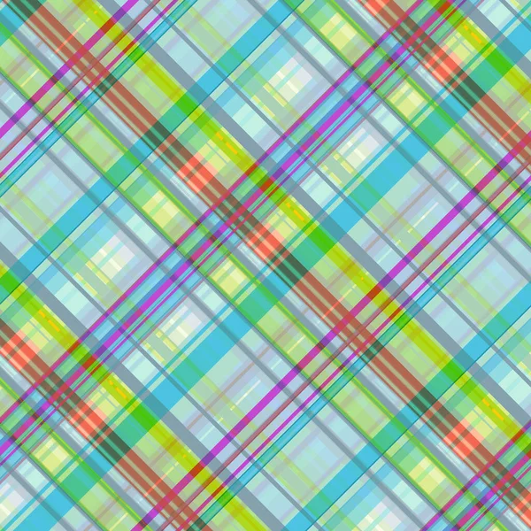 Checkered Seamless Pattern Light Blue Orange Yellow Green Purple Stripes — Stock Vector