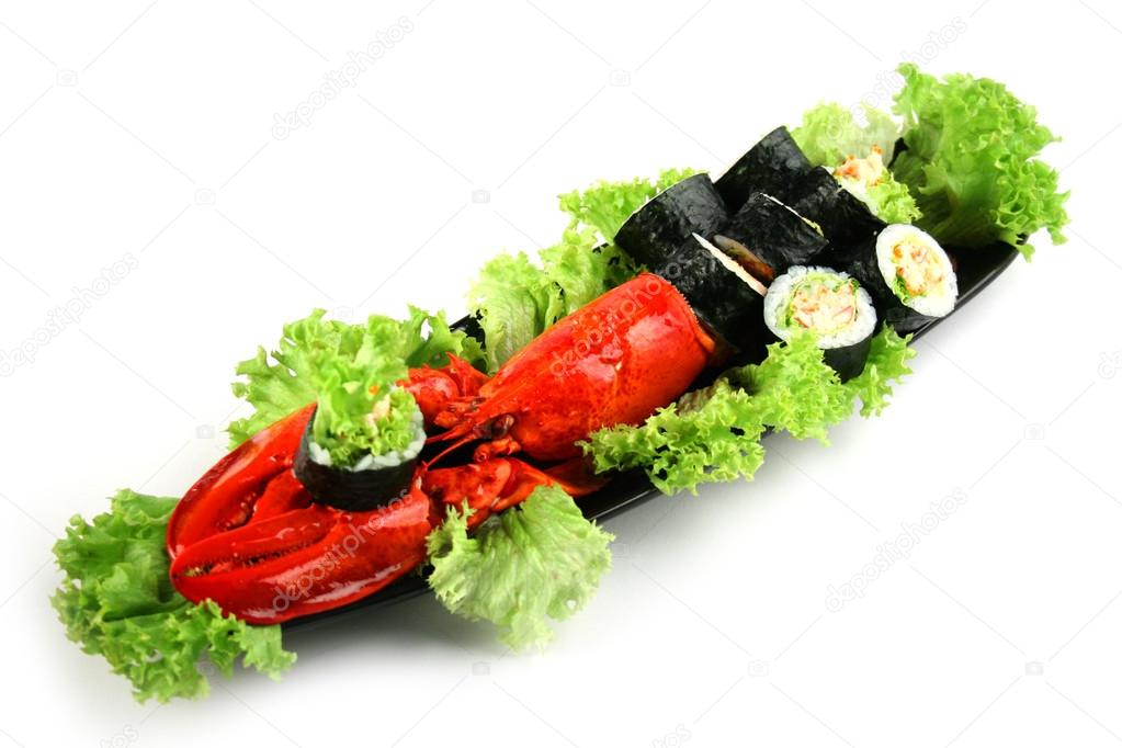Sushi roll with crab