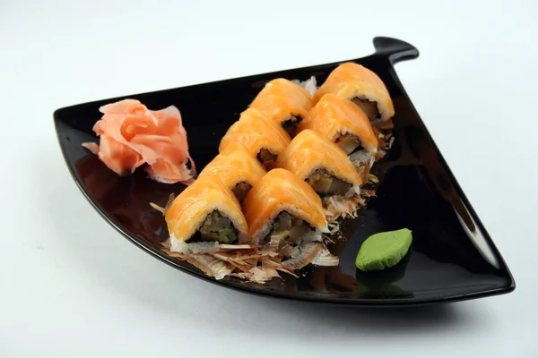 Sushi rolka s lososa a tuňáka Stock Snímky