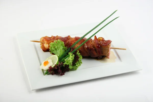 Yakitori with bacon — Stock Photo, Image