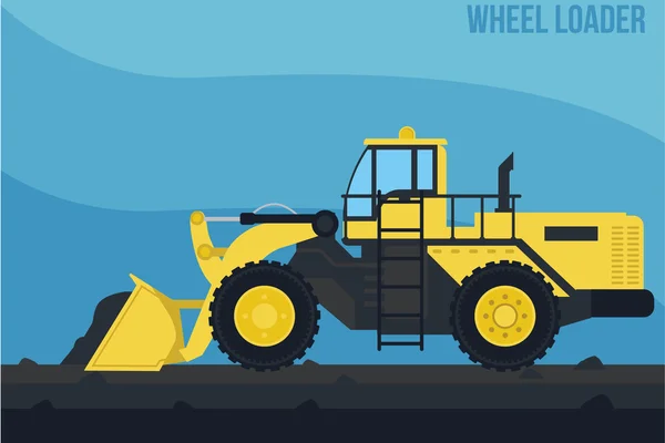 挖掘机械轮式装载机 — 图库矢量图片