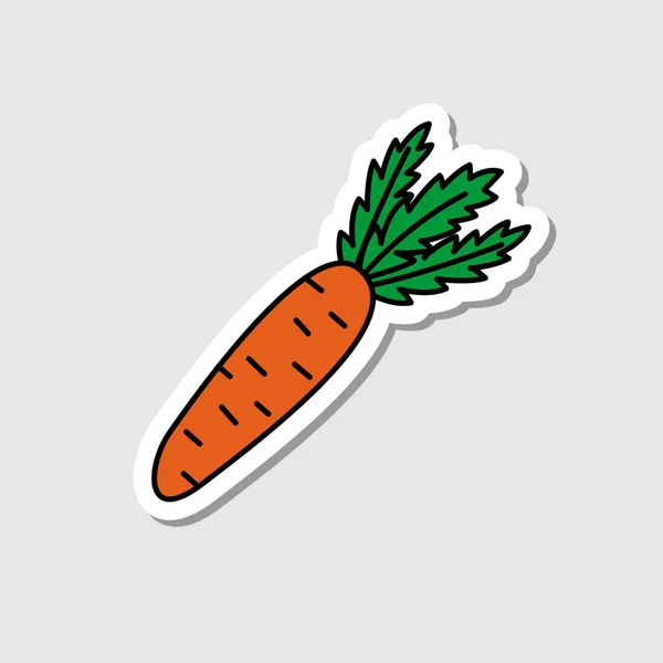 Vector Zuckerbrot Sticker Cartoon Stil Isoliertes Gemüse Mit Schatten Flaches — Stockvektor