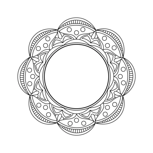 Vector Mandala Voor Kleuren Rond Frame Met Witte Ruimte Binnenin — Stockvector