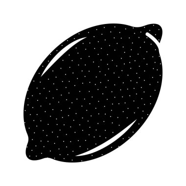 Vector glyph limon ikonu. Çizgi film tarzında izole edilmiş siyah siluet. Beyaz arkaplanda meyve piktogramı