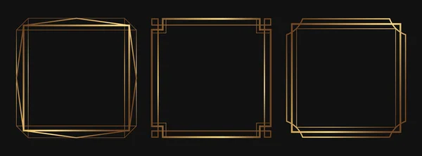 Altın vektör dekoratif çerçeveler kümesi. İzole edilmiş Art Deco çizgisi boş alan ile sanat sınırları