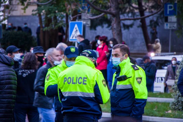 Tbilisi Georgia November 2020 Georgian Protests Front Parliament Georgia Government — Stock fotografie