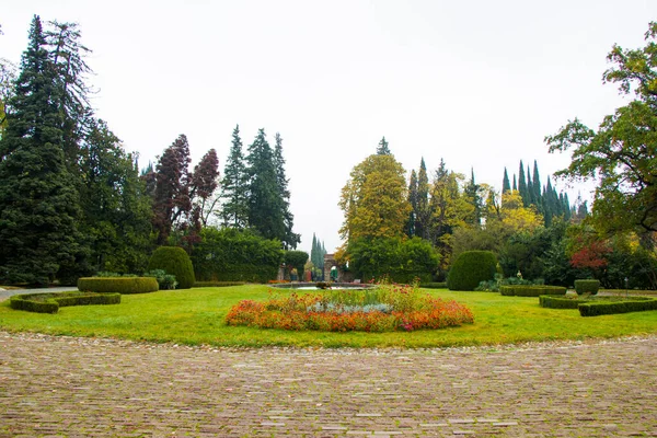 Parque Jardín Tsinandali Kakheti Georgia Parque Otoño Paisaje — Foto de Stock