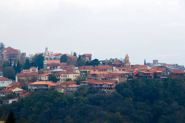 Sighnaghi Aldeia Paisagem Vista Para Cidade Kakheti Geórgia Casas Velhas — Fotografia de Stock