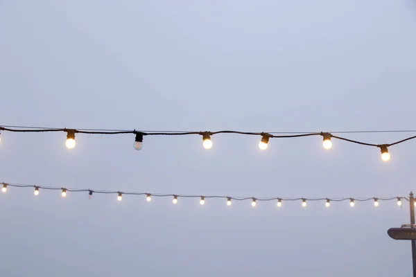 Outdoor lighting, lamp and bulb close-up, daylight