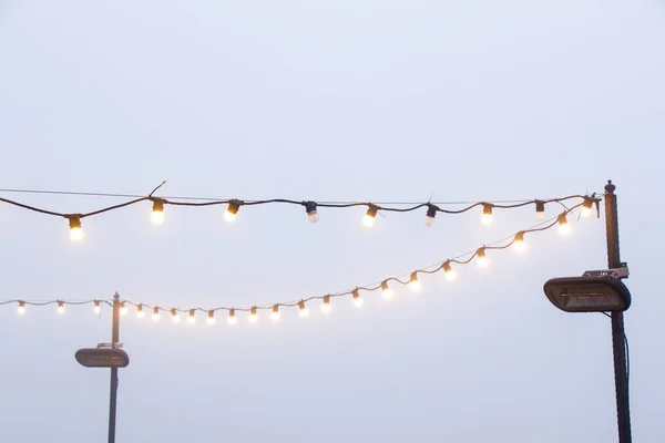 Outdoor lighting, lamp and bulb close-up, daylight