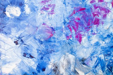 Mavi, beyaz ve mor renklerin tasviri, soyut ve modern çizim sanatı, renk arkaplanı