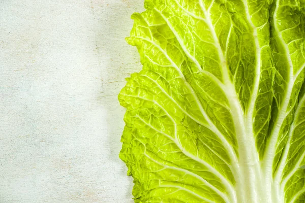 Chinese Napa cabbage leaf on the white background, texture of cabbage leaf, green color — Stock Image Chinese Napa Cabbage Leaf White Background Texture Cabbage Leaf Green Royalty Free Stock Images
