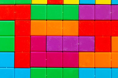 Renkli bulmaca küpleri arka plan, geometrik şekiller, tablo oyunu, çok renkli