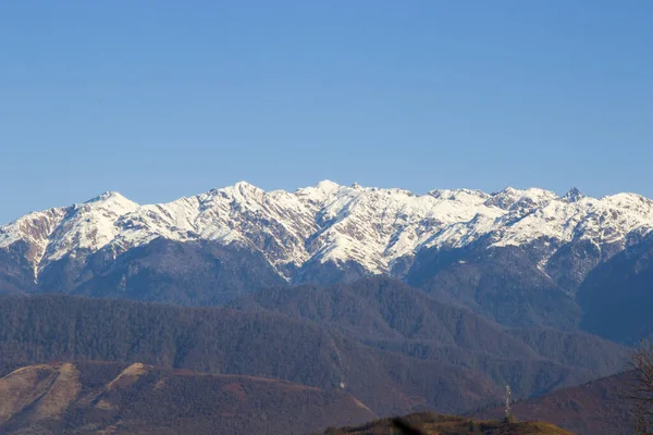 Αιγρίσι Ορεινό Τοπίο Χειμερινό Τοπίο Στο Σαμεγκρέλο Της Γεωργίας — Φωτογραφία Αρχείου