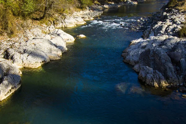 Flod Landskab Udsigt Dagslys Udendørs Natur Baggrund Georgien - Stock-foto
