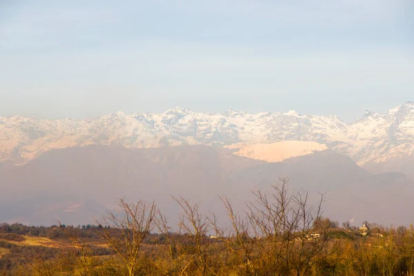 Αιγρίσι Ορεινό Τοπίο Χειμερινό Τοπίο Στο Σαμεγκρέλο Της Γεωργίας — Φωτογραφία Αρχείου