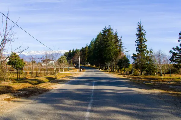Prázdné Silnice Dálnice Krajina Pohled Gruzii — Stock fotografie