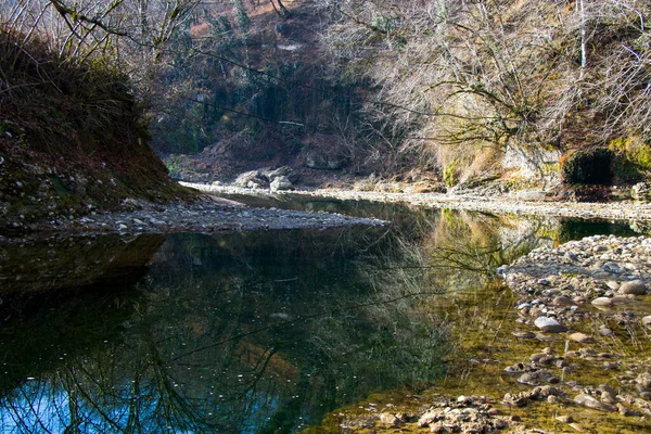 River Landscape View Daylight Outdoor Nature Background Georgia — Stock Photo, Image