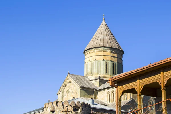 Gamla Berömda Staden Georgia Mtskheta Gamla Vanor Och Kyrkan Svetiskhoveli — Stockfoto