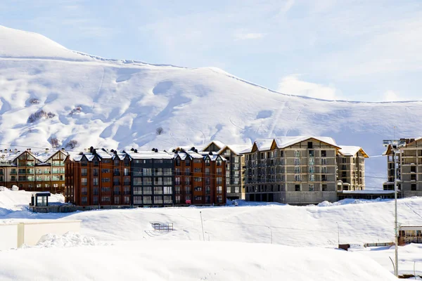 Gudauri Georgia February 2021 Ski Resort Snowy Mountains Hostels Stock Picture