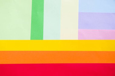 Renkli kağıt arkaplan, kağıt tahta ve geometrik şekiller, pastel renkli