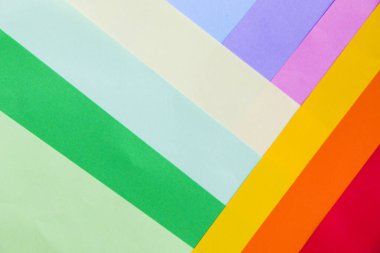 Renkli kağıt arkaplan, kağıt tahta ve geometrik şekiller, pastel renkli