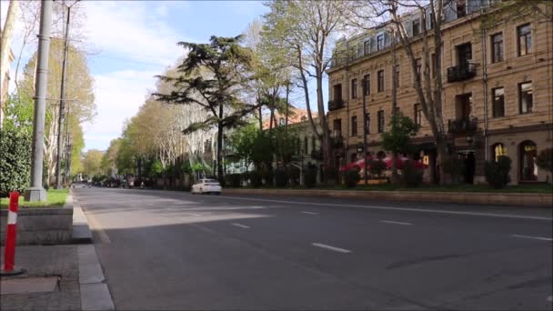 第比利斯城市景观和景观 建筑物 人员和交通 — 图库视频影像