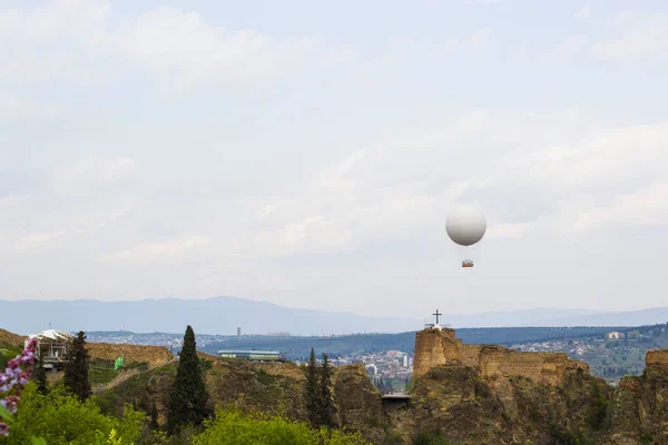 Tbilisi Vista Cidade Paisagem Urbana Capital Geórgia Antiga Arquitetura Famosa — Fotografia de Stock