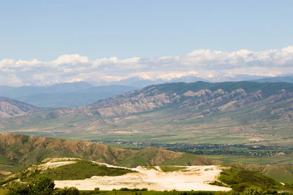 Berglandschaft Georgien Landschaft Von Der Didgori Straße Wolken Und Blauer — Stockfoto