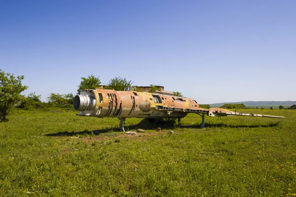 Avión Reacción Del Ejército Soviético Valle Shiraqi Kakheti Georgia — Foto de Stock