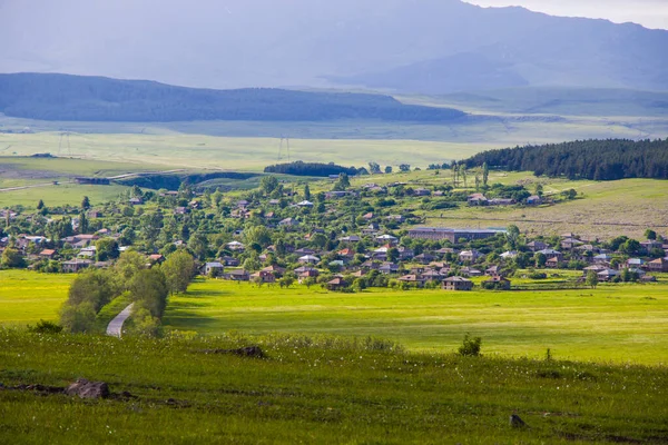 Vista Paisaje Aldea Tsalka Georgia Montaña Valle — Foto de Stock