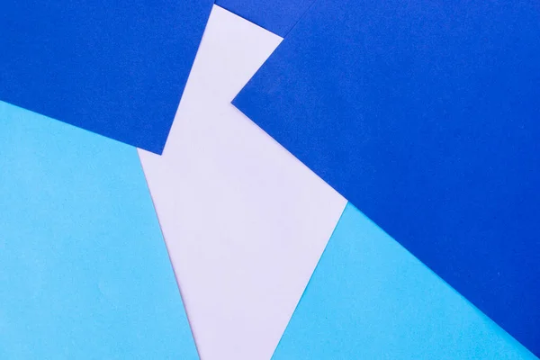 Fundo Papel Azul Branco Roxo Placa Papel Figuras Geométricas Cor — Fotografia de Stock