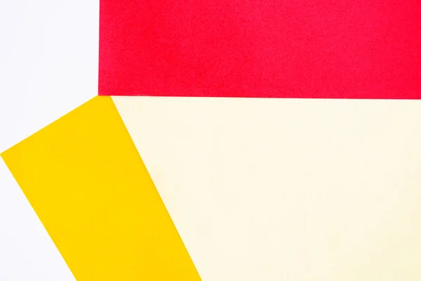 Fundo Papel Colorido Placa Papel Amarelo Vermelho Figuras Geométricas Cor — Fotografia de Stock