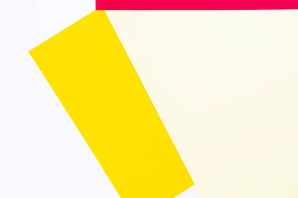 Fundo Papel Colorido Placa Papel Amarelo Vermelho Figuras Geométricas Cor — Fotografia de Stock