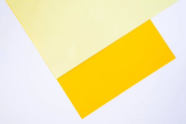 Fundo Papel Colorido Placa Papel Amarelo Branco Figuras Geométricas Cor — Fotografia de Stock