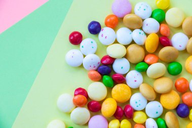Candy on the color background