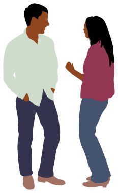 siyah insanlar (günlük yaşam) siluet vektör çizimi / çifti