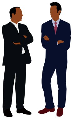 Siyahiler (günlük ortak yaşam) siluet vektör illüstrasyon / iş adamı