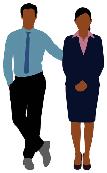 Black People Daily Common Life Silhouette Vecteur Illustration Homme Affaires — Image vectorielle