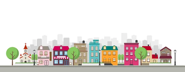 Современная Цветная Векторная Иллюстрация Улицы Города Человека — стоковый вектор