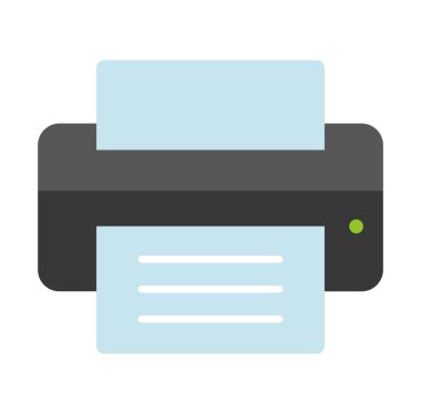 Yazıcı simgesi düz vektör çizimi