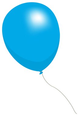 Renkli helyum balonu vektör çizimi (mavi )