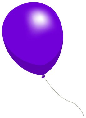 Renkli helyum balonu vektör çizimi (mor )