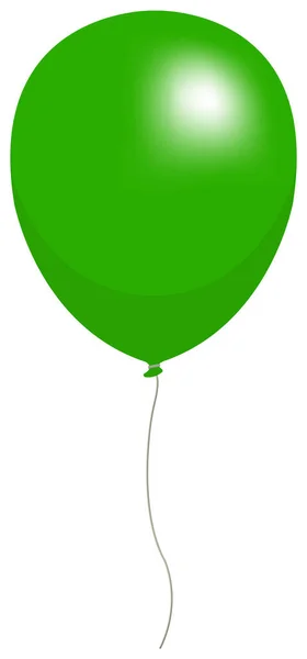 Ilustração Colorida Vetor Balão Hélio Verde — Vetor de Stock