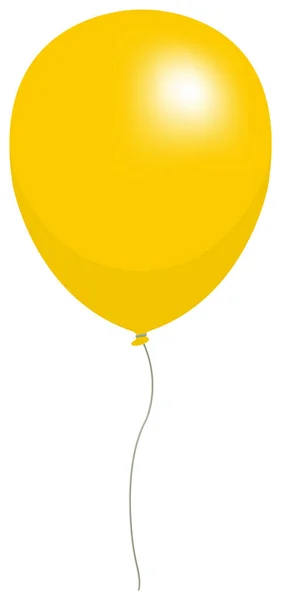 Bunte Helium Ballon Vektorillustration Gelb — Stockvektor