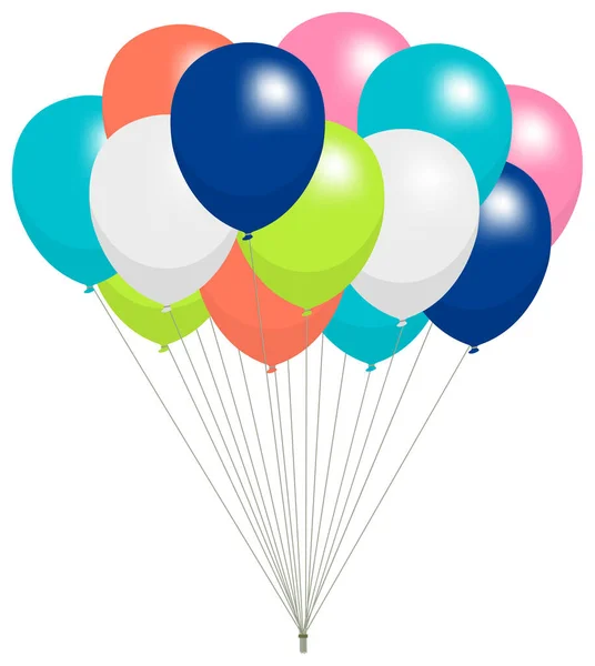 Kleurrijke Helium Ballonnen Vector Illustratie — Stockvector