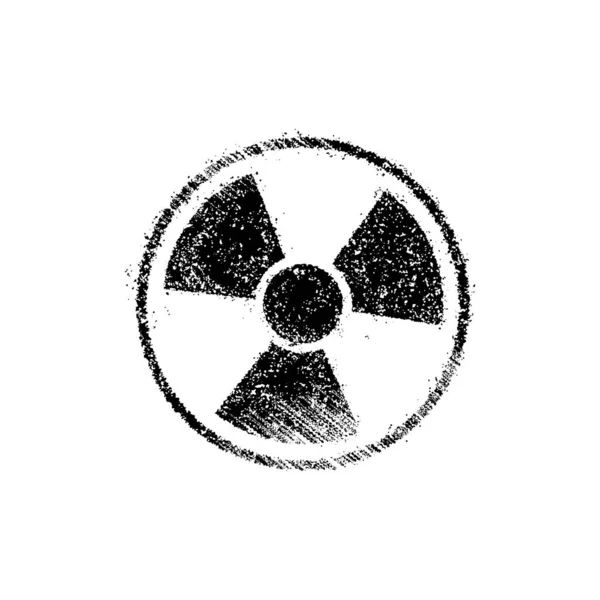 Grunge Símbolo Radiación Signo Tóxico Vector Ilustración — Vector de stock