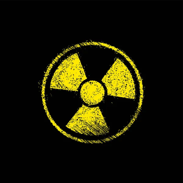 Graunge Symbol Záření Toxický Znak Vektorové Ilustrace — Stockový vektor