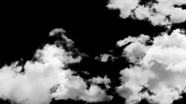 Animação Nuvens Fluindo Fundo Preto — Vídeo de Stock